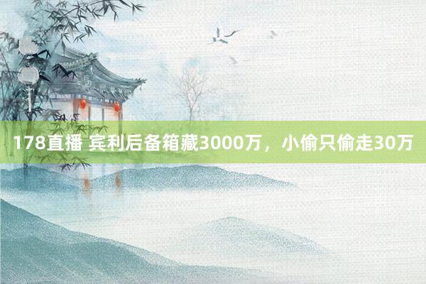 178直播 宾利后备箱藏3000万，小偷只偷走30万