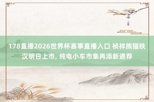 178直播2026世界杯赛事直播入口 祯祥熊猫铁汉明日上市, 纯电小车市集再添新遴荐